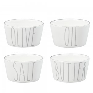 Set 4 skledic Olive/Oil/Salt/Butter